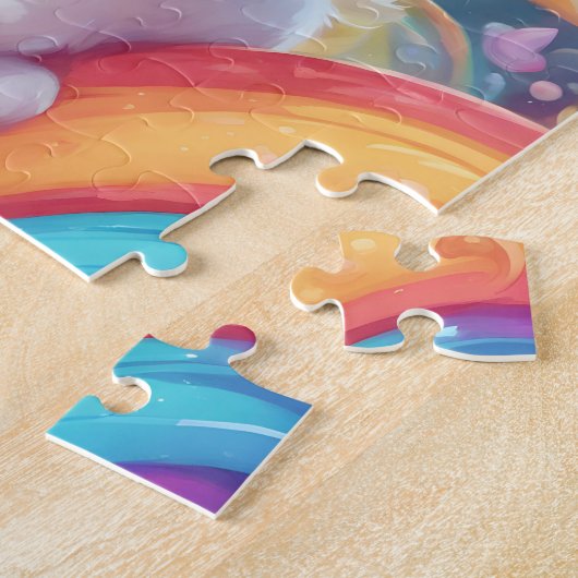Niedliche Regenbogenkatze Puzzle (Seite)