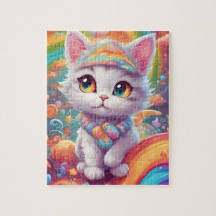 Niedliche Regenbogenkatze Puzzle