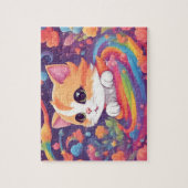 Niedliche Regenbogenkatze Puzzle (Vertikal)