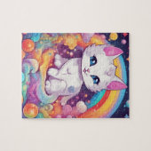 Niedliche Regenbogenkatze Puzzle (Horizontal)