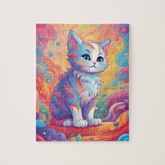 Niedliche Regenbogenkatze Puzzle (Vertikal)