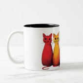 Niedliche Regenbogenkatzen Zweifarbige Tasse (Links)