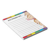 Niedliche Regenbogenkinder Waving Lined Teacher Na Notizblock (angewinkelt)