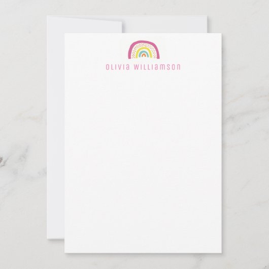 Niedliche Regenbogennotecard Mitteilungskarte (Vorderseite)