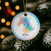 Niedliche Regenbogenpastel einhorn mädchenhafte Fe Keramik Ornament