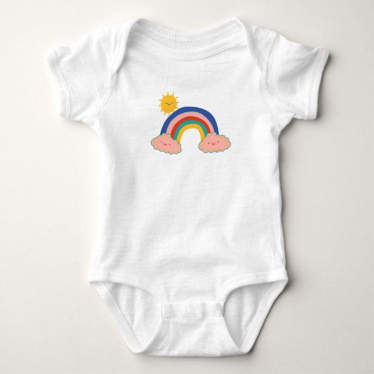 Niedliche Regenbogensonne Kids Back To School Dame Baby Strampler (Vorderseite)