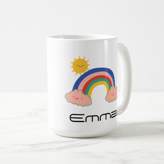 Niedliche Regenbogensonne Kids Back To School Dame Kaffeetasse (VorderseiteRechts)