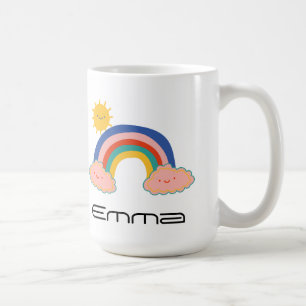 Niedliche Regenbogensonne Kids Back To School Dame Kaffeetasse