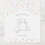Niedliche Regenbogensprinkles Baby Sprinkle Dusche Weinetikett (Einzelnes Label)