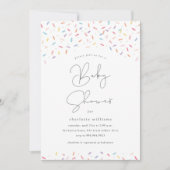 Niedliche Regenbogensprinkles Kinderdusche Einladung (Vorderseite)