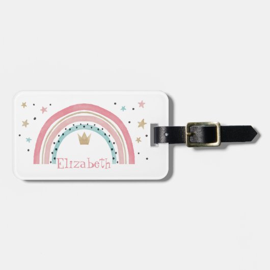 Niedliche Regenbogenstars Gepäckanhänger (Vorderseite horizontal)