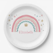 Niedliche Regenbogenstars Pappteller (Vorderseite)