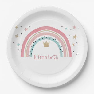 Niedliche Regenbogenstars Pappteller