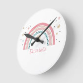 Niedliche Regenbogensteine Runde Wanduhr (Winkel)