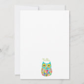 Niedliche Regenbogenwls Kinderdusche einladen Einladung (Rückseite)