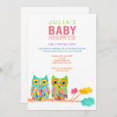 Niedliche Regenbogenwls Kinderdusche einladen Einladung (Vorne/Hinten)