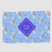 Niedliche Regenbogenwolken Personalisiert Golfhandtuch (Horizontal)