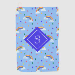 Niedliche Regenbogenwolken Personalisiert Golfhandtuch