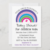 Niedliche Regenbows Butterfly Herz Babydusche Einladung (Vorderseite)