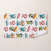 Niedliche Regenkatzen und Hunde mit Regenschirmen Badhandtuch Set (Handtuch)