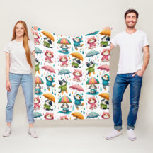 Niedliche Regenkatzen und Hunde mit Regenschirmen