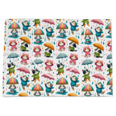 Niedliche Regenkatzen und Hunde mit Regenschirmen Große Geschenktüte (Vorderseite)