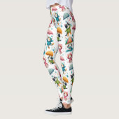 Niedliche Regenkatzen und Hunde mit Regenschirmen Leggings (Links)