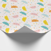 Niedliche Regenschirme Geschenkpapier (Ecke)