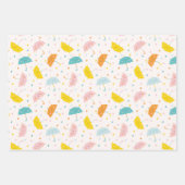 Niedliche Regenschirme Geschenkpapier Set (Vorderseite)