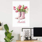 Niedliche Regenstiefel und Gerahmtes Poster (Heimbüro)