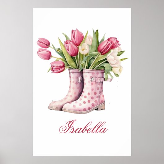 Niedliche Regenstiefel und Gerahmtes Poster (Vorne)