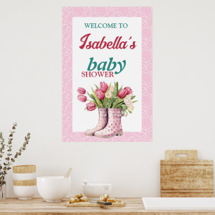 Niedliche Regenstiefel und Gerahmtes Poster