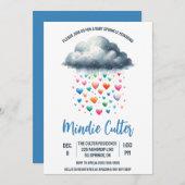 Niedliche Regenwolke mit Drops Baby Sprinkle Einladung (Vorne/Hinten)