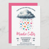 Niedliche Regenwolke mit Drops Baby Sprinkle Einladung (Vorne/Hinten)