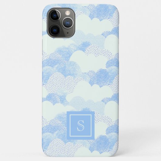 Niedliche Regenwolken Personalisiert Monogramm Case-Mate iPhone Hülle (Rückseite)