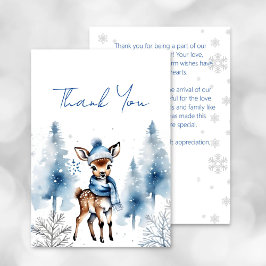 Niedliche Reh Winter Jungs Babydusche Dankeschön K Dankeskarte