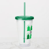 Niedliche Reihen von grünen Weihnachtsbaumen Freud Acryltrinkbecher (Rechts)