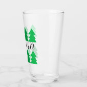 Niedliche Reihen von grünen Weihnachtsbaumen Freud Glas (Links)