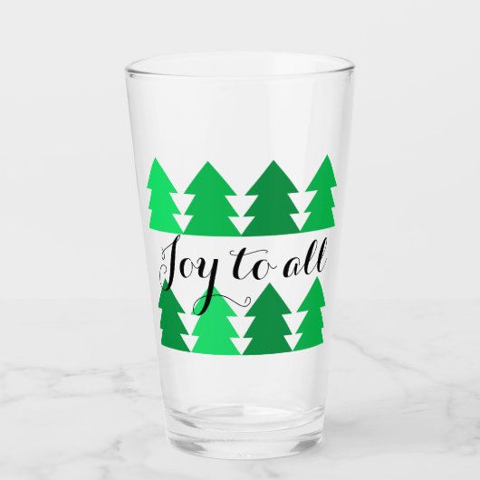 Niedliche Reihen von grünen Weihnachtsbaumen Freud Glas (Vorderseite)