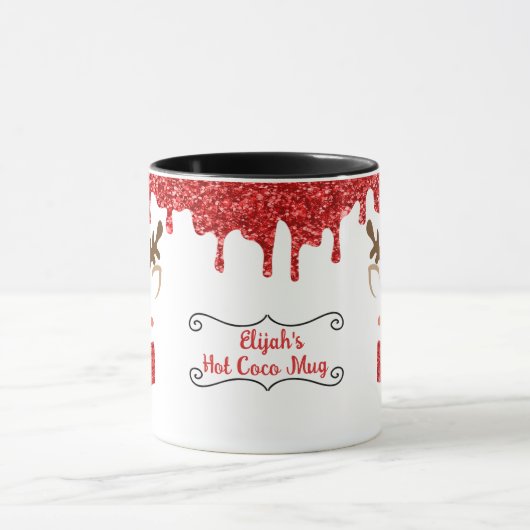 Niedliche Reindeer personalisieren Tasse (Zentrum)