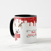 Niedliche Reindeer personalisieren Tasse (Vorderseite Links)