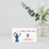 Niedliche Reinigung Haushaltshilfe Visitenkarte (Stehend Vorderseite)