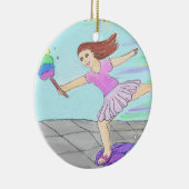 Niedliche Reinigungs-Dame Keramikornament (Rechts)