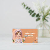 Niedliche Reinigungsdienste für Cartoon mit Elemen Visitenkarte (Stehend Vorderseite)