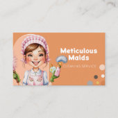 Niedliche Reinigungsdienste für Cartoon mit Elemen Visitenkarte (Vorderseite)