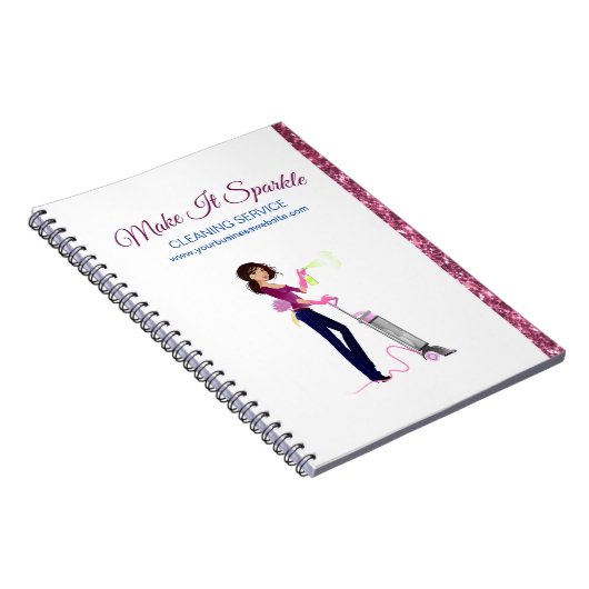 Niedliche Reinigungsdienste für Cartoon mit Sparkl Notizblock (Rechte Seite)
