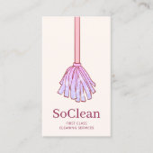 Niedliche Reinigungsdienste Haushaltshilfe Rosa Gl Visitenkarte (Vorderseite)