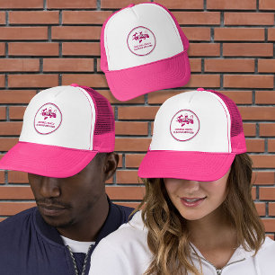 Niedliche Reinigungsdienste Logo Girl Chic Pink Truckerkappe