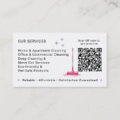 Niedliche Reinigungsdienstmitarbeiter-Darstellung  Visitenkarte (Rückseite)