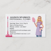 Niedliche Reinigungsdienstmitarbeiter-Darstellung  Visitenkarte (Vorderseite)